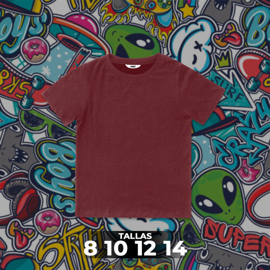 Franela Clásica Unicolor Niño 14